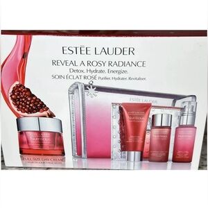 NIB Estee Lauder Nutritious Super Pomegranate Reveal A Rosy Radiance Set
